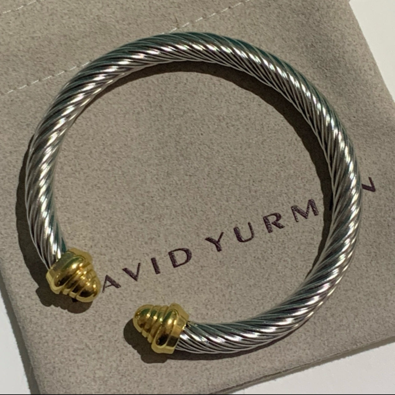 Silver and gold cuff bracelet